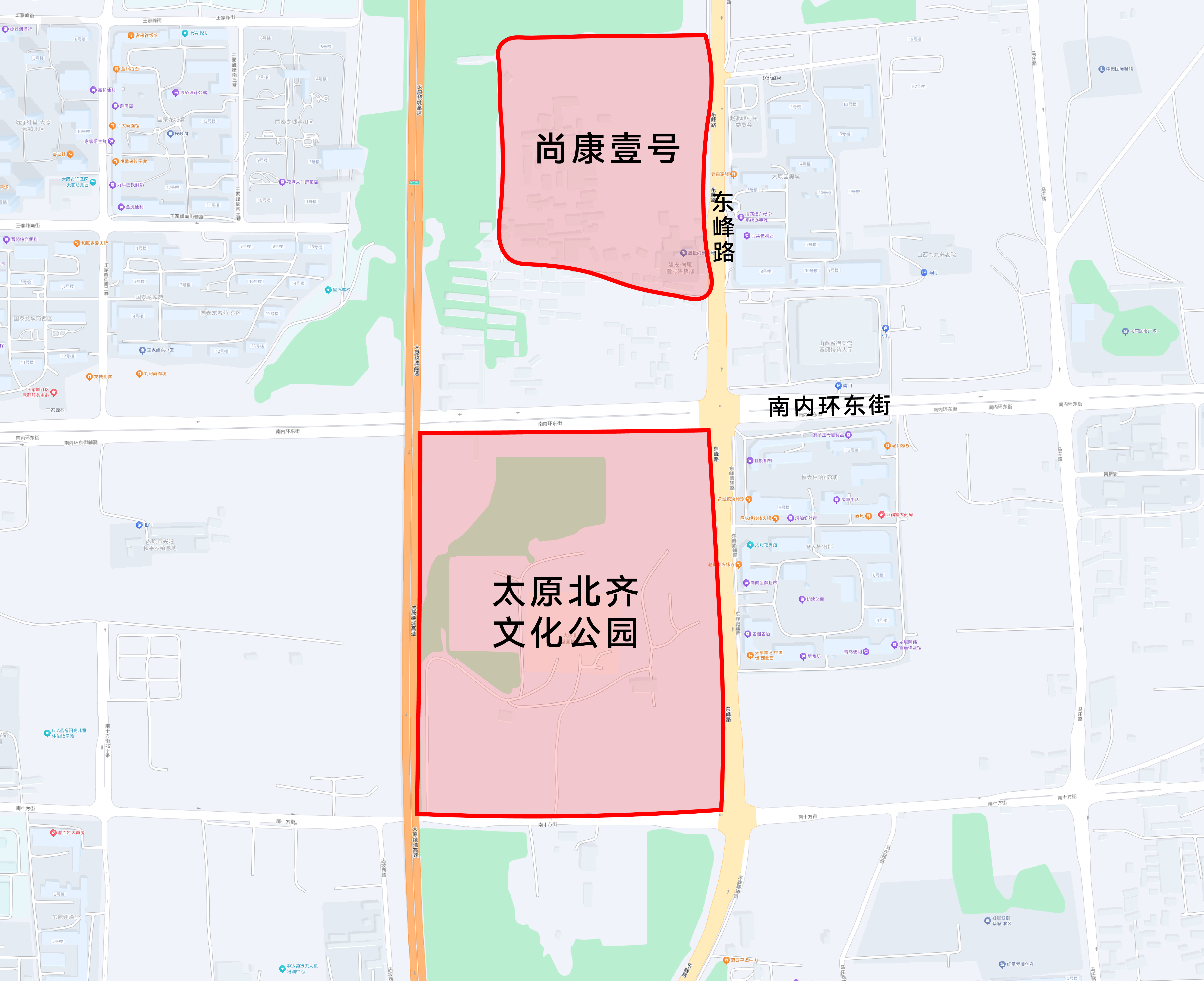 项目与公园位置关系图